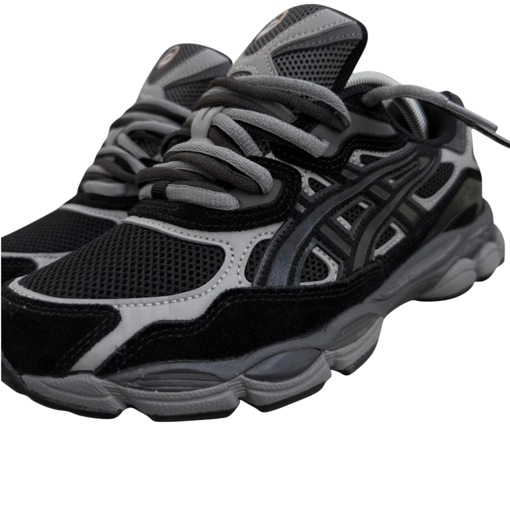 Double laced Asics gel nyc graphite grey black