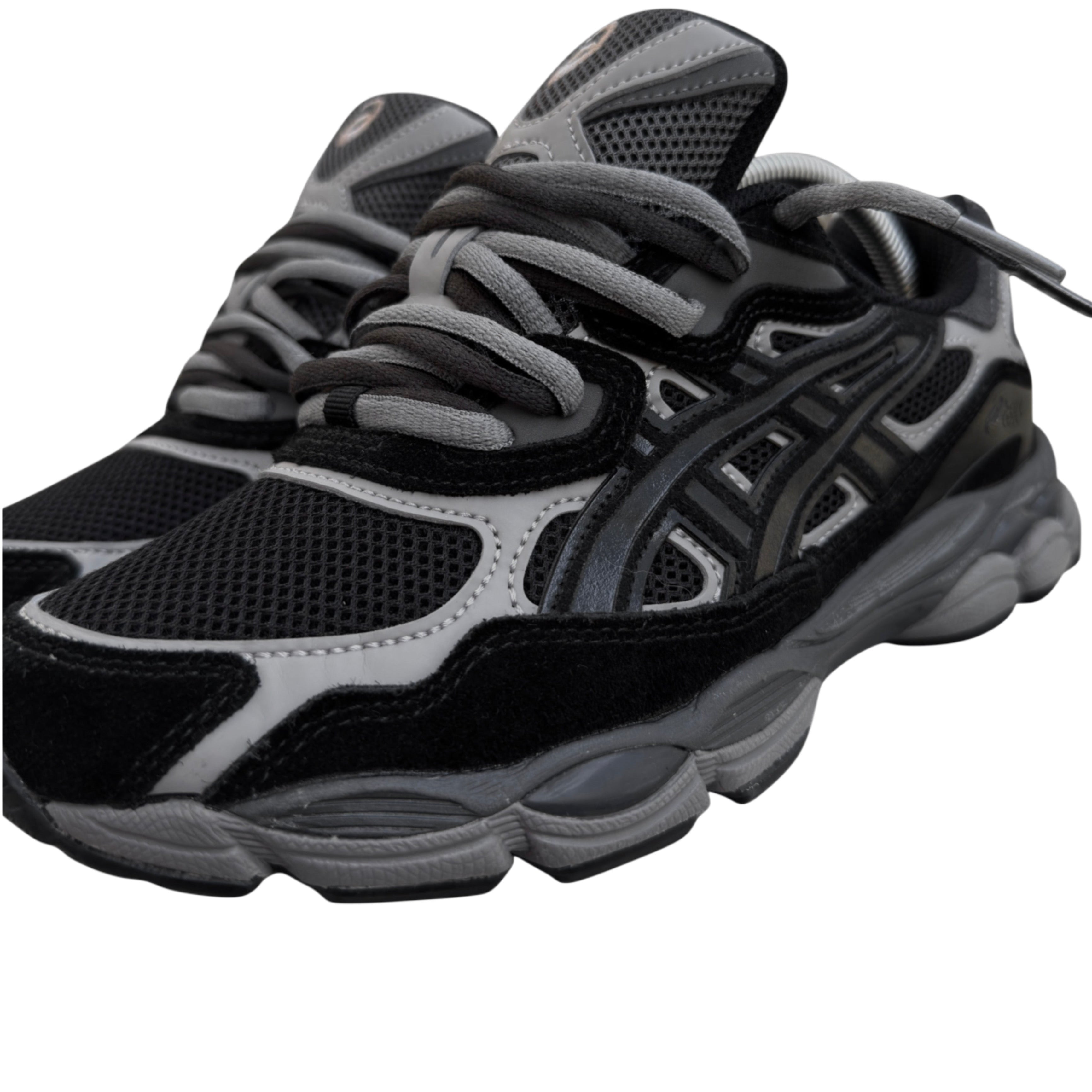 Double laced Asics gel nyc graphite grey black