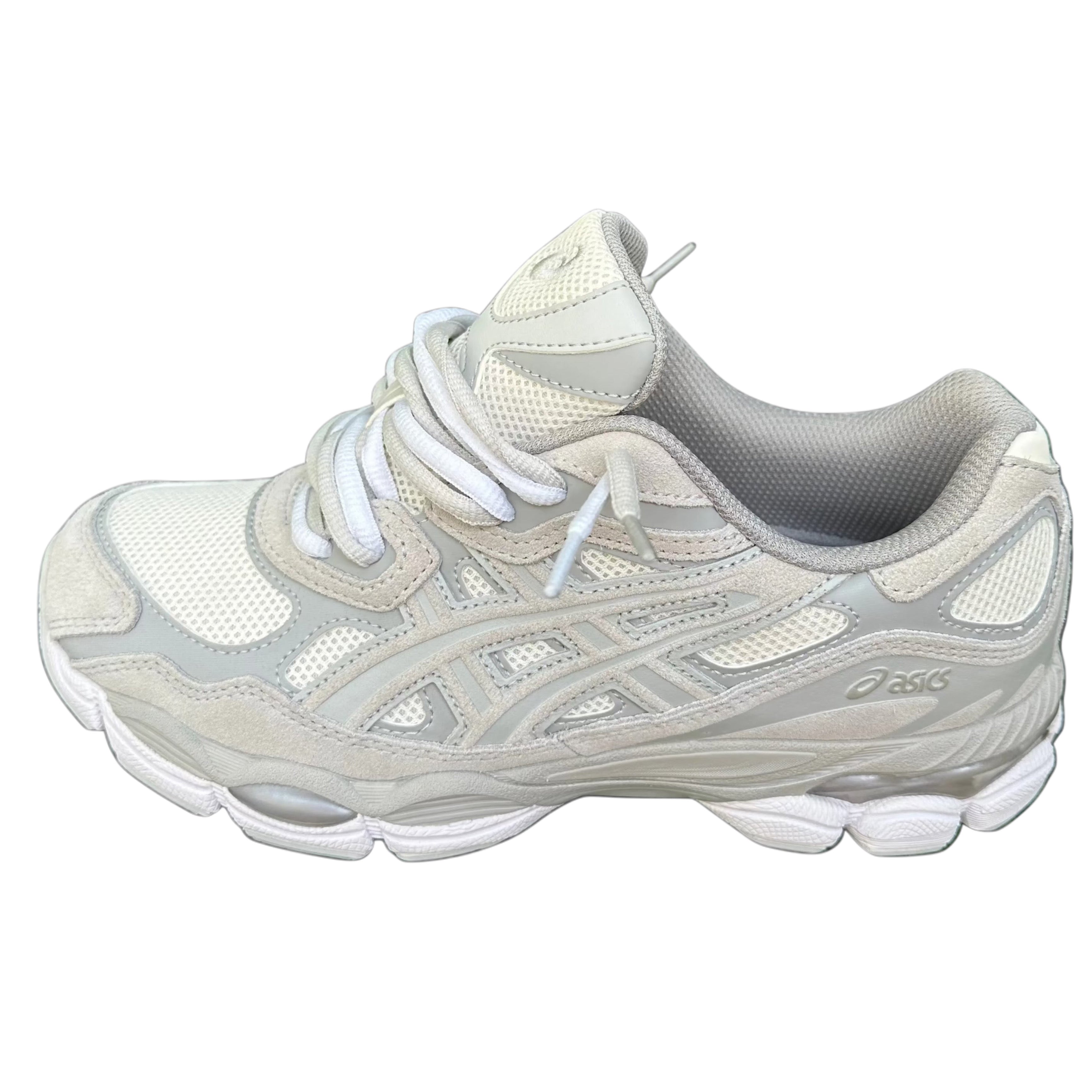 Double laced Asics Gel Nyc cloud grey