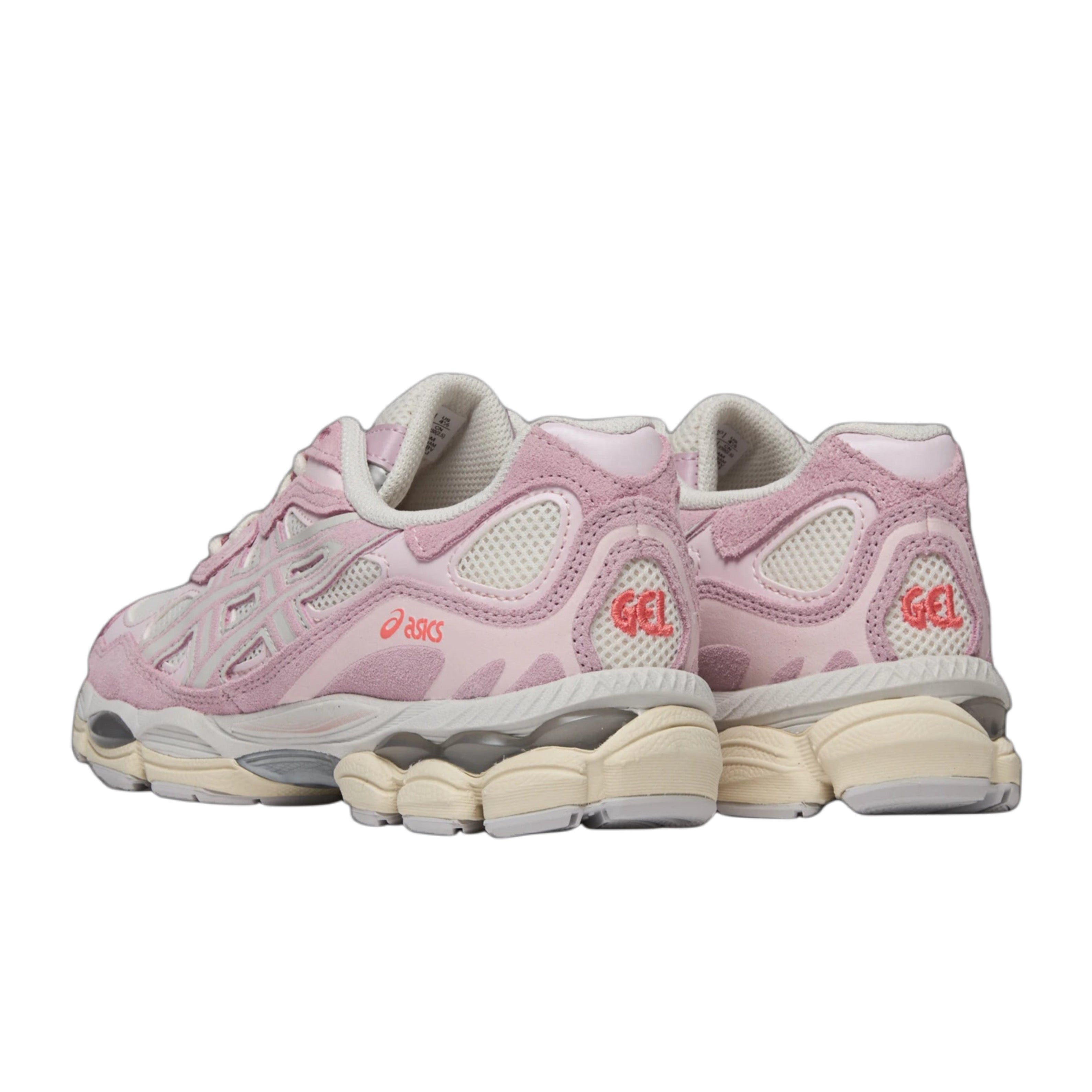 Double laced Asics Gel Nyc rose water